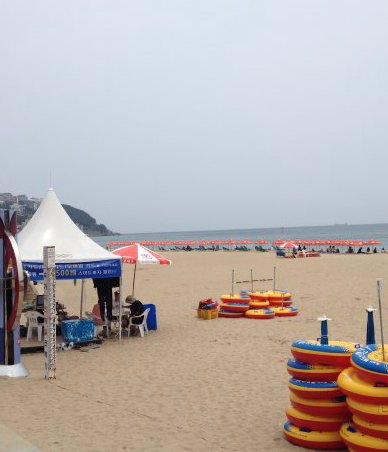 海雲台ビーチ内の風景